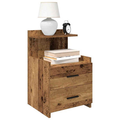 Berkfield Bedside Cabinets 2 Pcs With 2 Drawers Old Wood 40X36.5X62 Cm - image 1