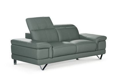 Genuine Leather Grey 2 Seater Sofa Chicago - image 1