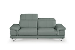 Genuine Leather Grey 2 Seater Sofa Chicago - thumbnail 3