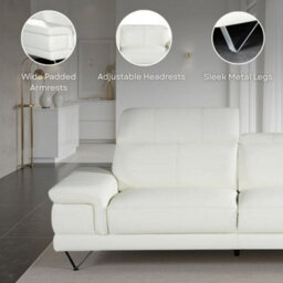 Genuine Leather Grey 2 Seater Sofa Chicago - thumbnail 6