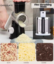 Vegetable Cutter Slicer Manual Kitchen Cheese Chopper Machine With 3 Sharp Drums Multifunctional - thumbnail 5
