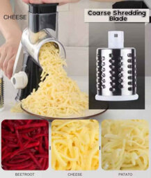 Vegetable Cutter Slicer Manual Kitchen Cheese Chopper Machine With 3 Sharp Drums Multifunctional - thumbnail 6