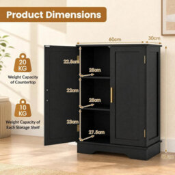 Double Door Floor Cabinet For Bathroom Living Room - thumbnail 3