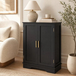 Double Door Floor Cabinet For Bathroom Living Room - thumbnail 2