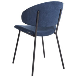 Beliani Set Of 2 Dining Chairs Kiana Fabric Dark Blue - thumbnail 6