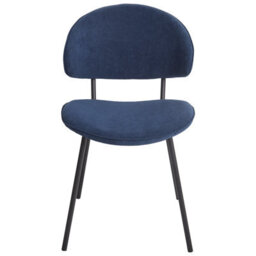 Beliani Set Of 2 Dining Chairs Kiana Fabric Dark Blue - thumbnail 5