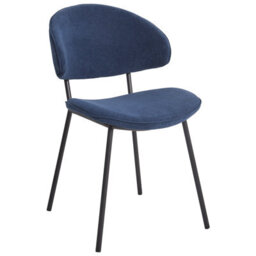 Beliani Set Of 2 Dining Chairs Kiana Fabric Dark Blue - thumbnail 4