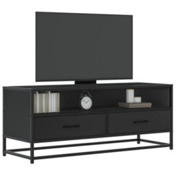Berkfield Tv Cabinet Black 100X34.5X40 Cm Engineered Wood And Metal