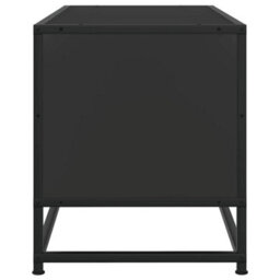 Berkfield Tv Cabinet Black 100X34.5X40 Cm Engineered Wood And Metal - thumbnail 5