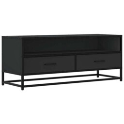 Berkfield Tv Cabinet Black 100X34.5X40 Cm Engineered Wood And Metal - thumbnail 2