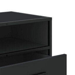 Berkfield Tv Cabinet Black 100X34.5X40 Cm Engineered Wood And Metal - thumbnail 8