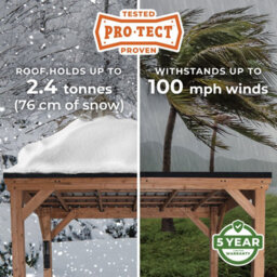 Backyard Discovery Arcadia Pitched Roof Cedar Wood Outdoor Patio Gazebo With Powerport 4.4M X 3.7M (14Ft X 12Ft) - thumbnail 7