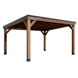 Backyard Discovery Arcadia Pitched Roof Cedar Wood Outdoor Patio Gazebo With Powerport 4.4M X 3.7M (14Ft X 12Ft) - thumbnail 2