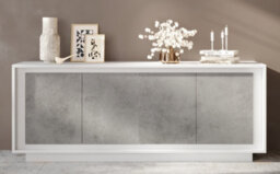 FurniComp LTD Furnicomp Berlin 4 Door 207Cm Matt White And Concrete Grey Sideboard - thumbnail 4