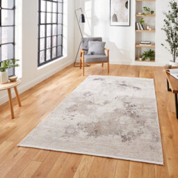Beige Abstract Modern Easy To Clean Dining Room Bedroom And Living Room Rug -120Cm X 170Cm - thumbnail 1