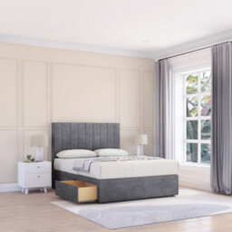 "Sloomy 3Ft Kansas Divan Bed Base Armour Coinston ,no Drawers & 54"" Floor Standing Headboard - Single" - thumbnail 1