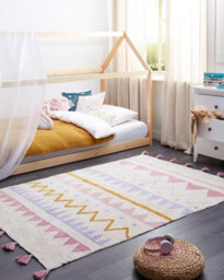 Beliani Kids Rug Zaysan Pink 140 X 200 Cm Cotton - thumbnail 2