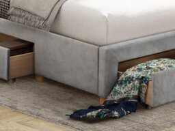 Flintshire Furniture Drury Kingsize 5Ft Grey Bed Frame With Drawers - thumbnail 3