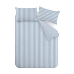 Catherine Lansfield Epping Textured Stripe Reversible Single Duvet Cover Set With Pillowcase Blue - thumbnail 5