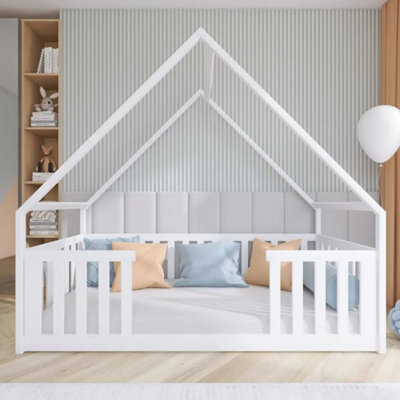 Arte White Wooden Single House Bed Bee 90X190Cm - Bright, Accessible Design With Clean Lines - image 1