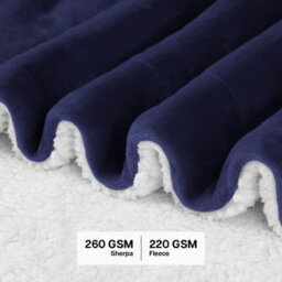 Ameha Sherpa Fleece Blanket Bed Throws For Sofas Large Soft Thick Fluffy Reversible Winter Warm Navy King Size200 X 240 Cm - thumbnail 7
