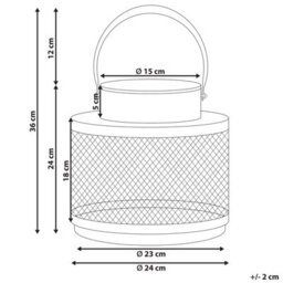 Beliani 24Cm Black Iron Lantern For Pillar Candles - Sculptural Round Lantern - thumbnail 3