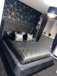 Stratus Interiors Lined Ambassador Platform Wing Back Bed Optional Gas Lift Storage - Cream Naples - Slatted Base - Double - thumbnail 3