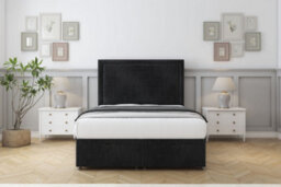 "Comfort Anna Black Naples Ottoman Bed Base With 54"" Floor Standing Headboard 2'6 Small Single"