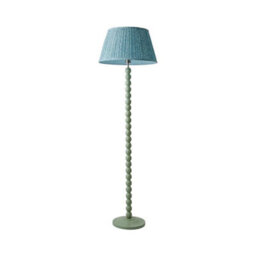 Valuelights Bobbins Pastel Green Floor Lamp With Leaf Pleated Shade - thumbnail 8