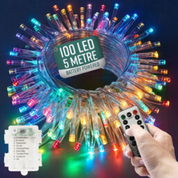 Globrite Garden Fairy Lights - 100 Led, Multi-Coloured - Battery Operated String Lights With Remote Control & 8 Lighting Modes