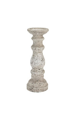Stone Ceramic Column Candle Holder Greco Roman Inspired Decor - image 1