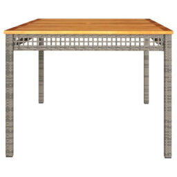 Berkfield Garden Table Grey 180X90X75 Cm Poly Rattan Acacia Wood - thumbnail 5