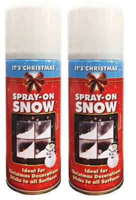 True Gifts 2X 200Ml Fake Artificial Christmas Snow White Spray For Xmas Tree Window Craft Decoration Item, Spray On Snow - image 1