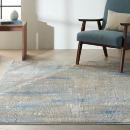 Rush Ck951 Blue Beige Abstract 8mm Thick Modern Easy To Clean Rug For Bedroom, Living Room By Calvin Klein-122Cm X 183Cm - thumbnail 4