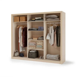 Arte Arti 2 - 3 Sliding Door Wardrobe 250 Cm In Cashmere - Wide Mirrored Storage For A Brighter Bedroom - thumbnail 3