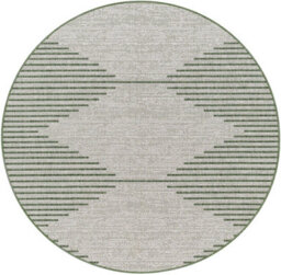 Livabliss Round Eagean-Global Green Ivory Off-White In- & Outdoor Rug 160 X 160 Cm Easy Care, Non Shedding - thumbnail 2