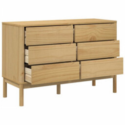 Berkfield Chest Of Drawers Floro Wax Brown Solid Wood Pine - thumbnail 8