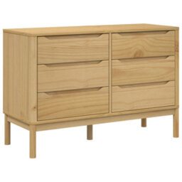 Berkfield Chest Of Drawers Floro Wax Brown Solid Wood Pine - thumbnail 2