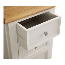 Furniture 48 Hemsby Oak And Soft White Painted 5 Drawer Tallboy - thumbnail 3