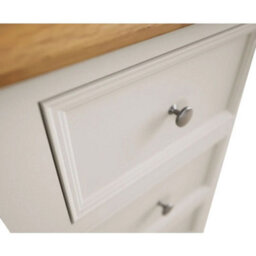 Furniture 48 Hemsby Oak And Soft White Painted 5 Drawer Tallboy - thumbnail 4