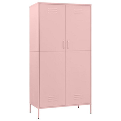 Vidaxl Wardrobe Pink 90X50X180 Cm Steel - image 1