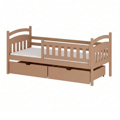 Arte Terry Cinnamon 90 X 190Cm Single Bed With Removable Guardrail And 2 Drawers - Foam/bonnell Mattress Included - image 1