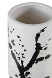Orsina Contemporary Small Black And White Ceramic Vase, Durable Pottery Vase, Easily Maintained Vase For Flowers - thumbnail 5