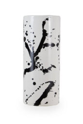 Orsina Contemporary Small Black And White Ceramic Vase, Durable Pottery Vase, Easily Maintained Vase For Flowers - thumbnail 1