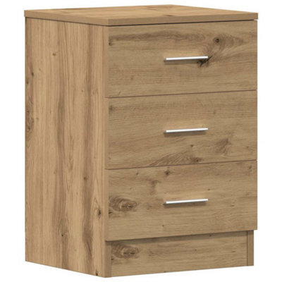Berkfield Classic Bedside Cabinet Artisan Oak 38X35X55 Cm Engineered Wood - image 1
