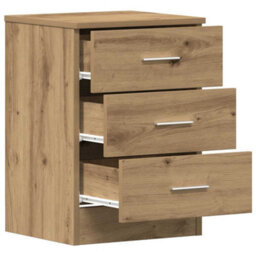Berkfield Classic Bedside Cabinet Artisan Oak 38X35X55 Cm Engineered Wood - thumbnail 5