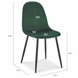 Bravich Ron Velvet Dining Chair - Green - thumbnail 7