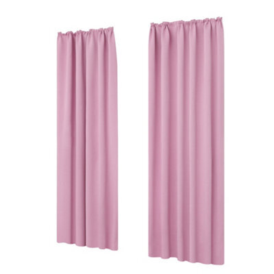 Deconovo Window Treatment Pencil Pleat Curtains Blackout Curtains Thermal Insulated Curtains For Girls Bedroom W55Xl87 Pink 1 Pair
