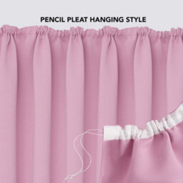 Deconovo Window Treatment Pencil Pleat Curtains Blackout Curtains Thermal Insulated Curtains For Girls Bedroom W55Xl87 Pink 1 Pair - thumbnail 4