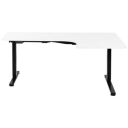 Beliani Electric Adjustable Corner Desk Destines White/ Black 160 Cm 109 Cm Right Hand - thumbnail 4